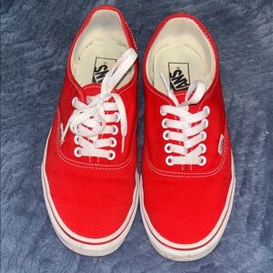 Vans Bold Red Canvas Shoes